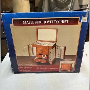 Maple Burl Jewelry Chest with Elegant Burl Finish